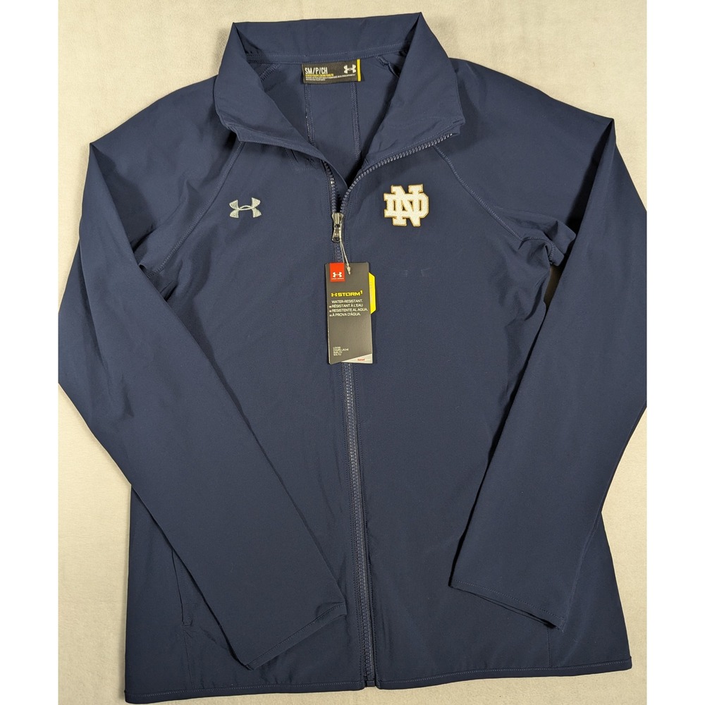 NEW Under Armour Notre Dame Fighting Irish Storm 1 Full Zip‎ Jacket Navy Blue Sm - Picture 2 of 9